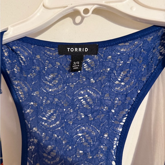 Torrid Blue Lace Sleeveless Top - Picture 2 of 2